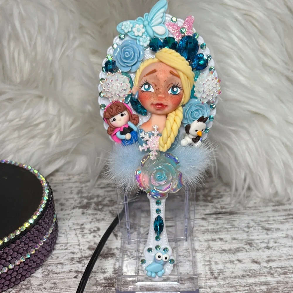 Enchanting Frozen Blue and White Kids Toy Mirror